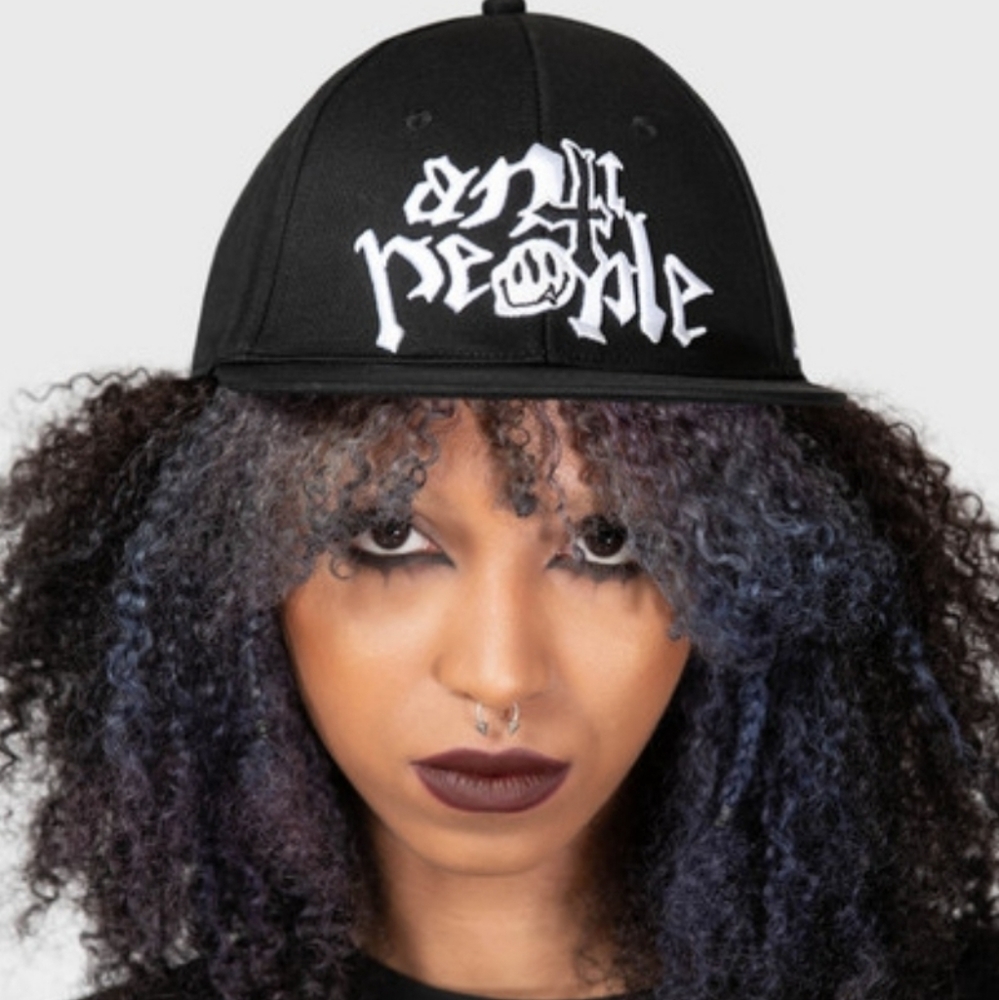 Killstar “Anti People” Trucker Cap–Black Cotton Hat w/ White Embroidery | Unisex - Picture 5 of 6